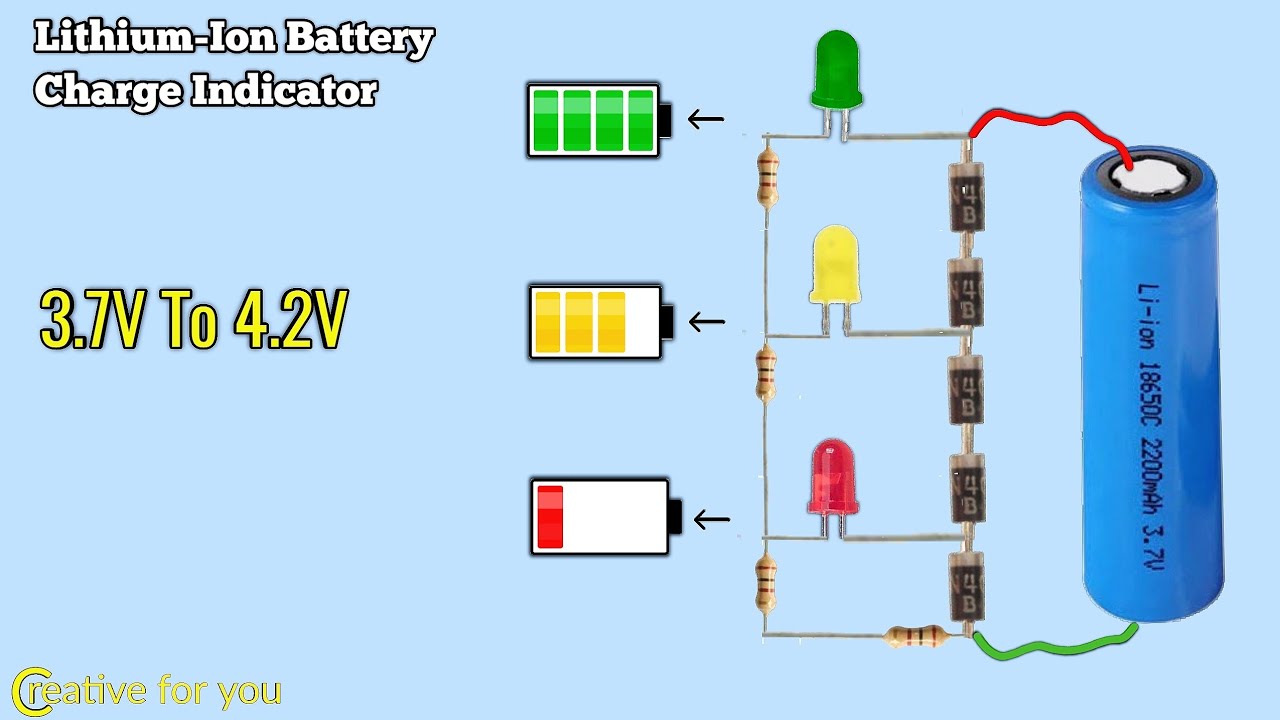 Battery Level Indicator 3.7V To 4.2V | Diode Only - YouTube
