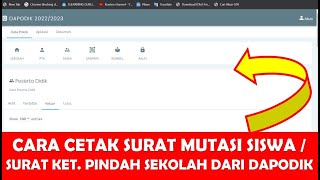CARA CETAK SURAT MUTASI SISWA / SURAT KETERANGAN PINDAH/KELUAR DAPODIK 2023.D DI SP DATADIK 2023