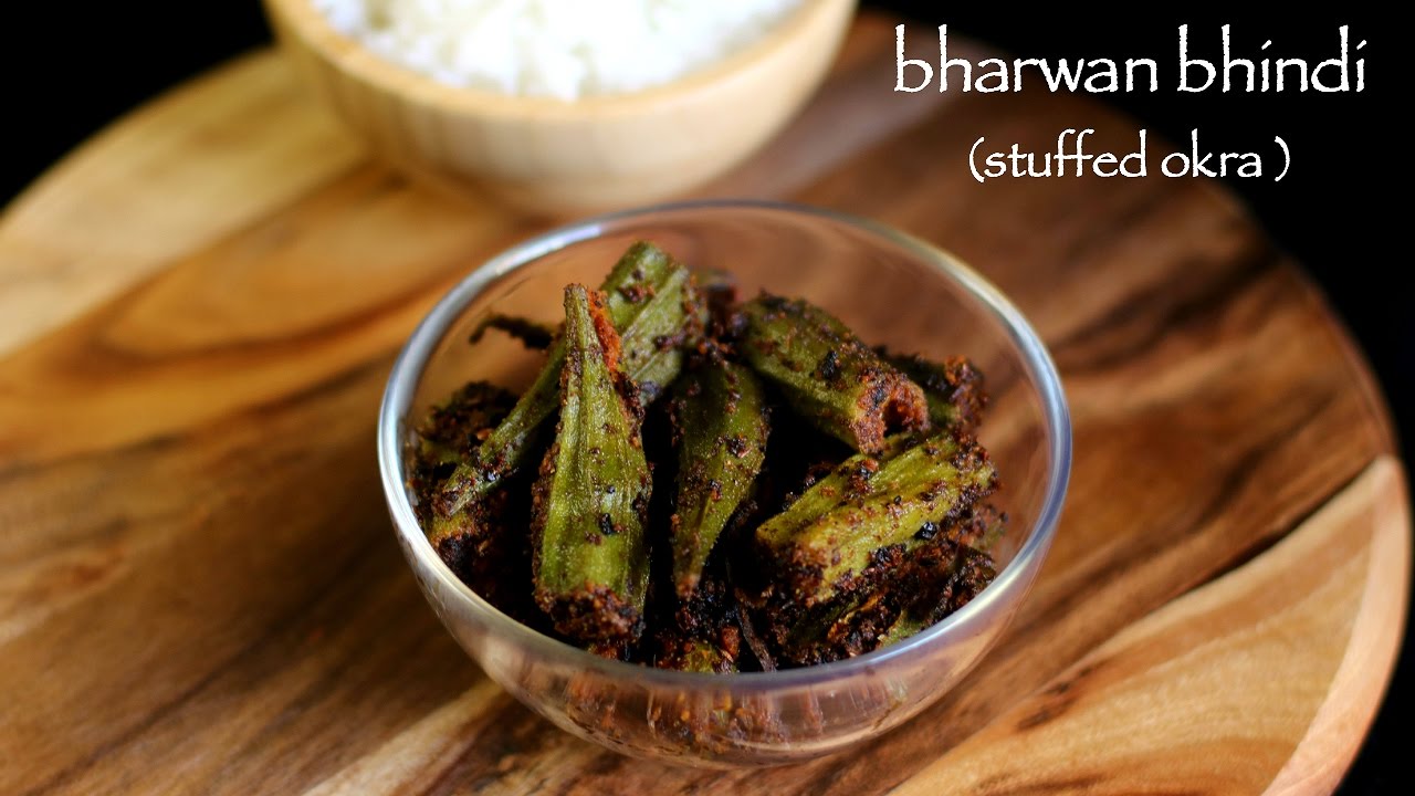 bharwa bhindi recipe | stuffed bhindi recipe | stuffed okra fry recipe | Hebbar Kitchen