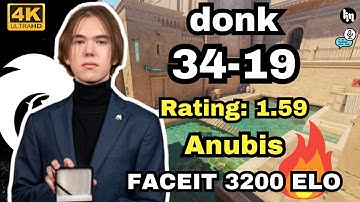 donk (34-19) SoloQ (Anubis) | FACEIT Ranked 3200 ELO | Jan 31, 2025 | CS2 POV/DEMO
