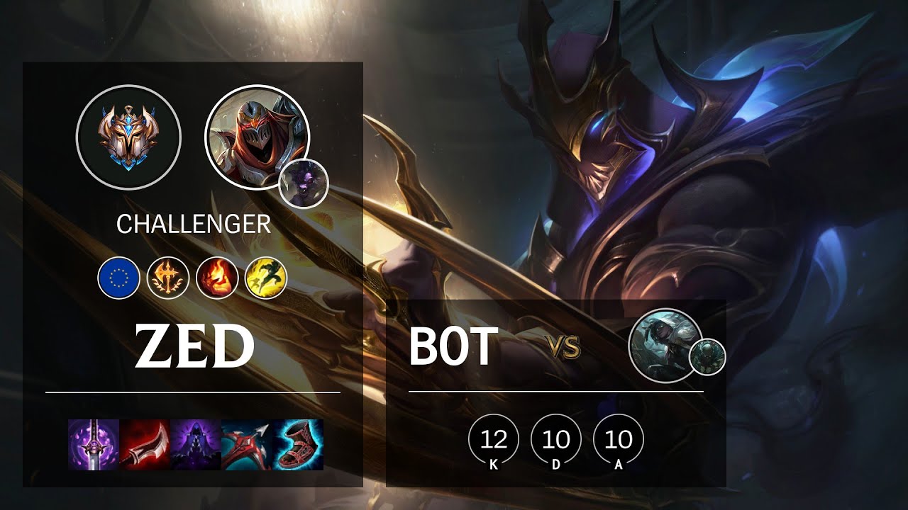 Zed Bot vs Senna - EUNE Challenger Patch 10.15