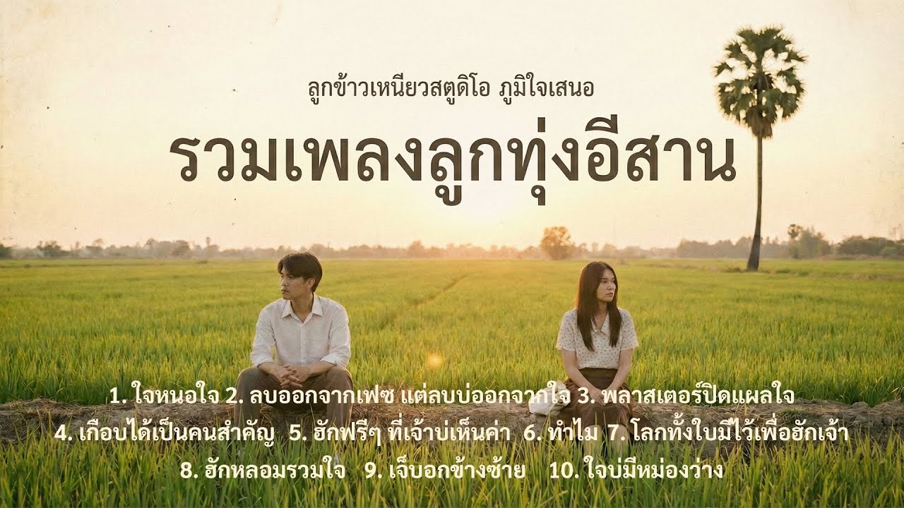 รวมเพลงลูกทุ่งอีสาน 🌾 ฟังแล้วน้ำตาซึม | เพลงเศร้า เหงา ฮักคักแท้ | ฟังยาวๆ ช่วงค่ำ