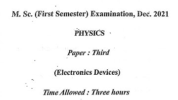 Electronic devices paper/MSc 1st sem/physics paper/Dec 2021