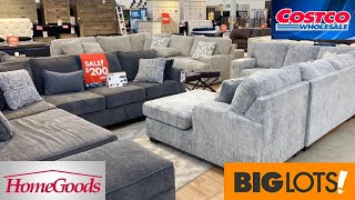 COSTCO BIG LOTS HOMEGOODS FURNITURE SOFAS TABLES ARMCHAIRS SHOP WITH ME SHOPPING STORE WALK THROUGH