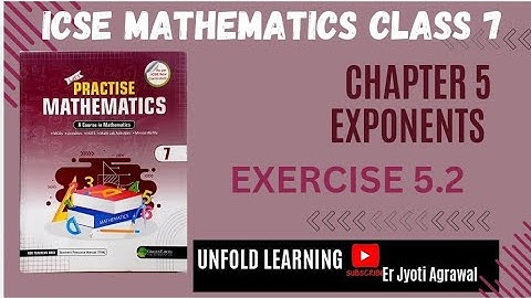 7 CLASS ICSE || Green Earth publication || 5. Exponents || Exercise 5.2
