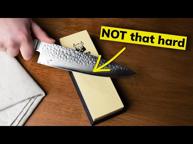 How to use A SHARPENING STONE for knives - Beginners Guide class=