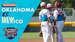 Game Highlights New Mexico vs Oklahoma Little League Baseball Southwest Region Tournament
