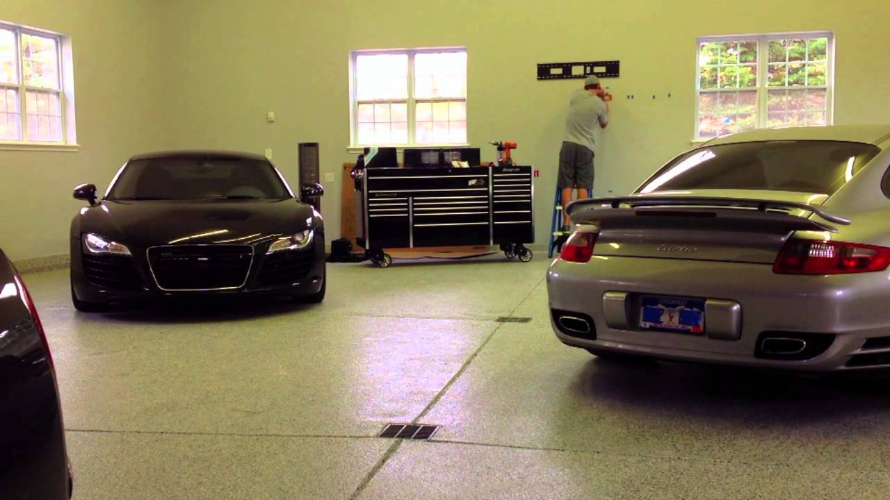 Time Lapse installation of the Sharp Aquos 80" LED TV in a garage