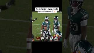 Кадр из ролика «Jalen Hurts is undefeated in every first game of the NFL season as a starter 🙌 (📺 FOX)»
