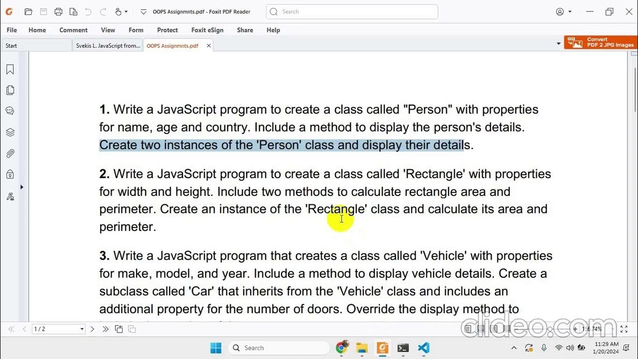 OOP Assignment Solution in JavaScript - YouTube