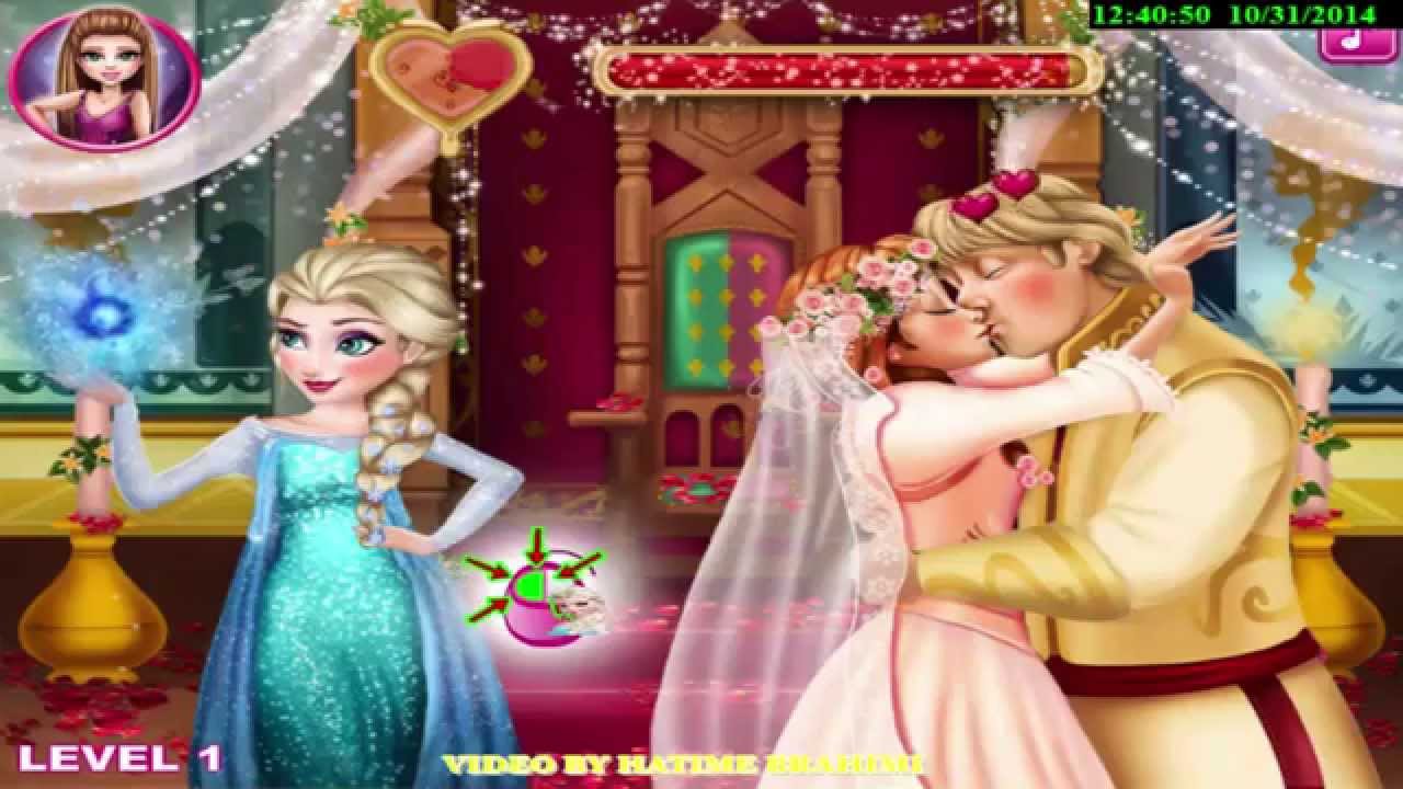Elsa frozen game Disney Princess Anna(Anna Wedding Kiss) on