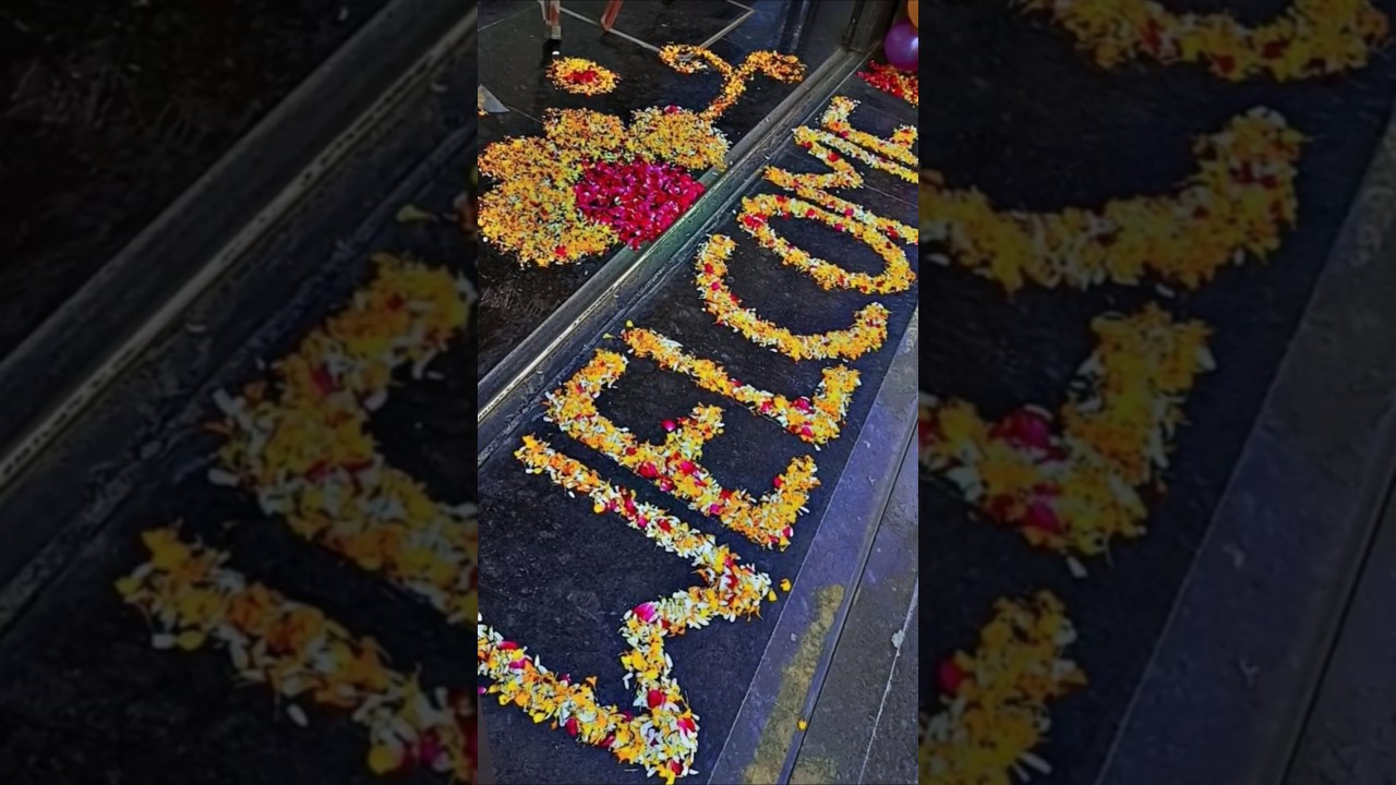 Rangoli Making by fresh flowers 