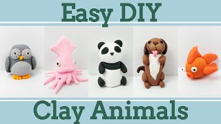 Easy Clay Animals for Beginners #6│5 in 1 Polymer Clay Tutorial
