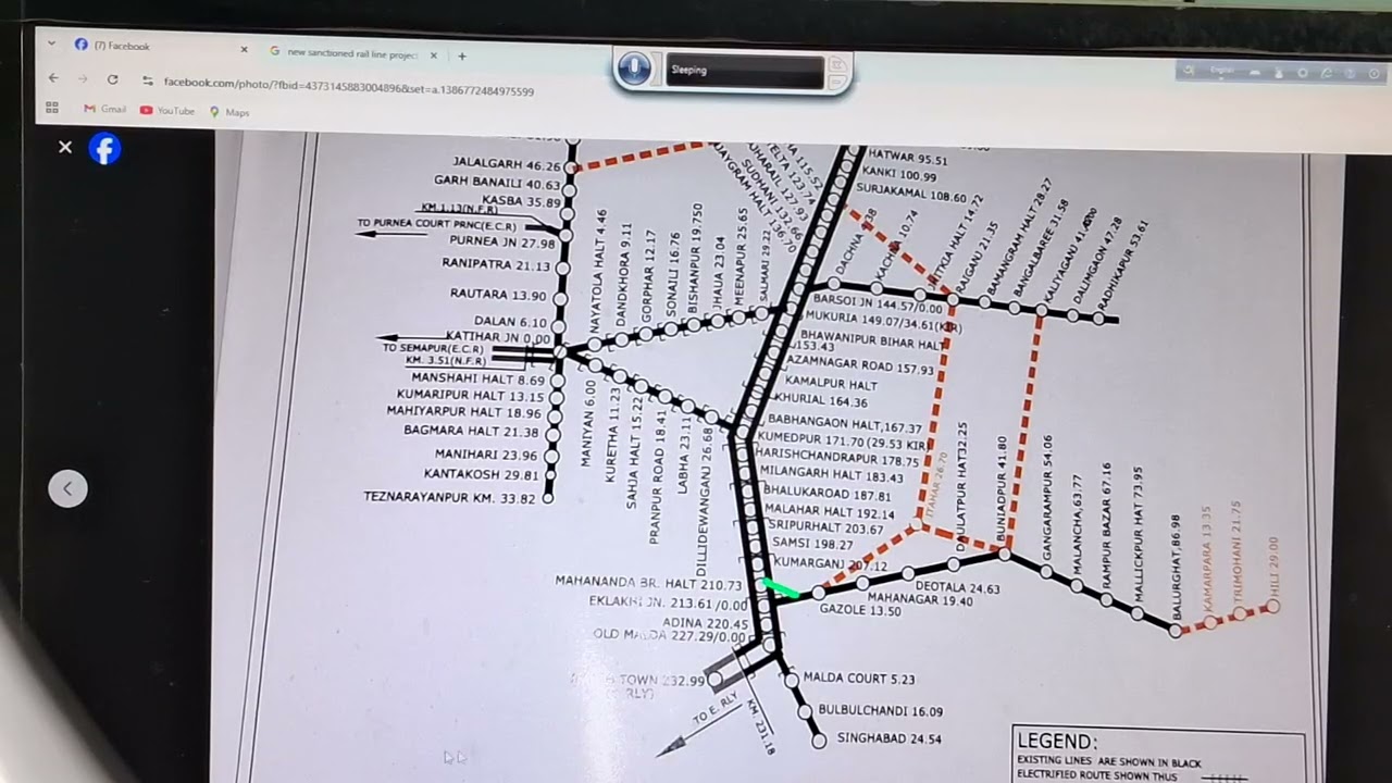 I discussed about Rail Map of Northeast Frontier Railway(Katihar Division) including new rail lines