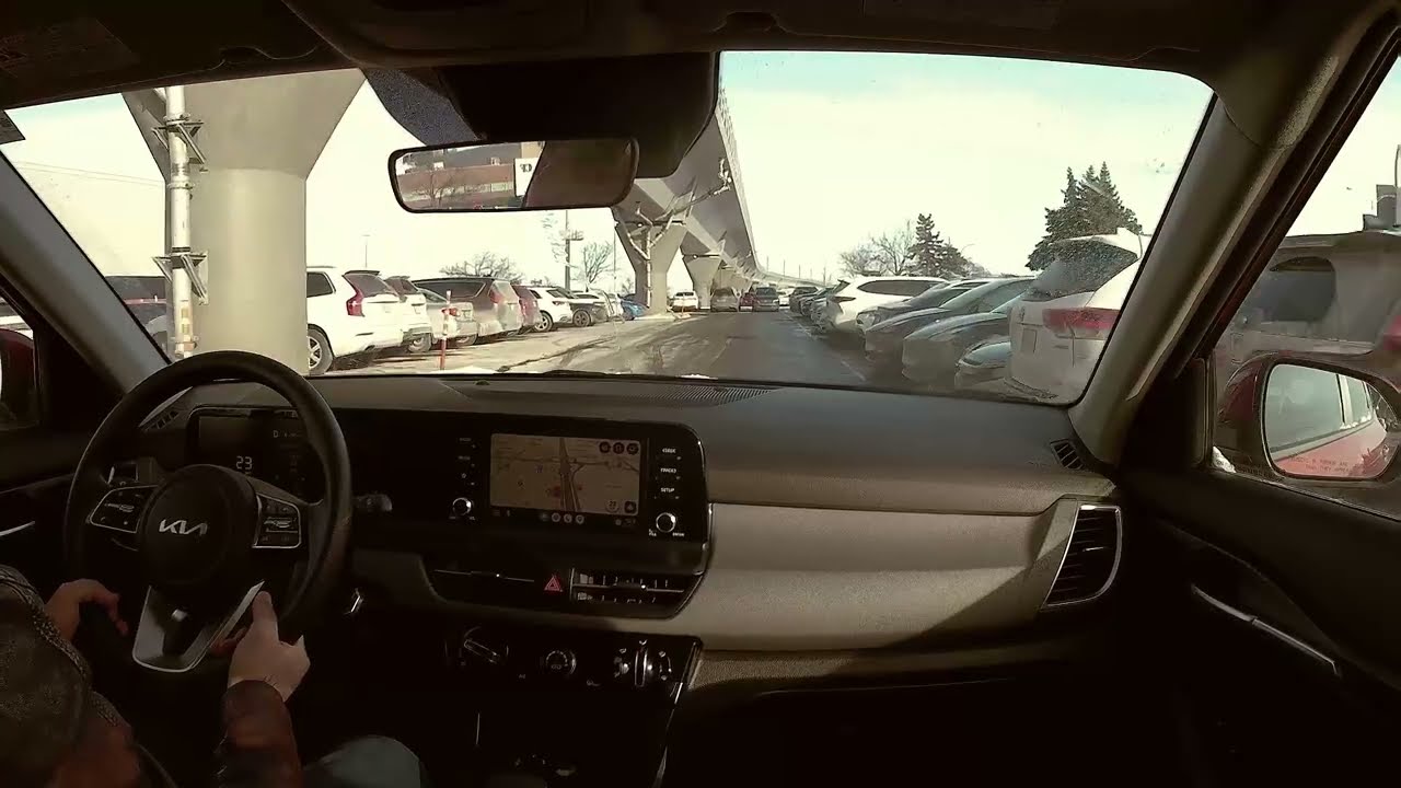 Driving to Pointe-Claire shopping mall, Montreal