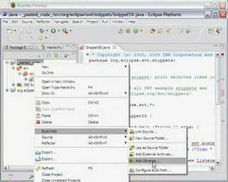 paste code to eclipse