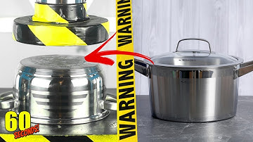 60 SECONDS Experiment - HYDRAULIC PRESS VS Chrome Pan | CRASH TEST