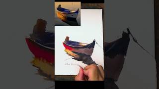 Simply painting a watercolor boat #watercolor #watercolorpainting #shorts