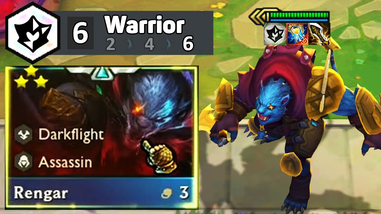 6 Warrior 3 Star Rengar + Zhonya's | TFT SET 7.5
