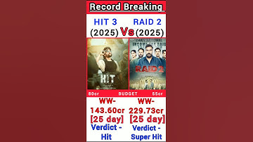 Raid 2 Vs Hit 3 Box Office Collection | Raid 2 25th day collection #shorts