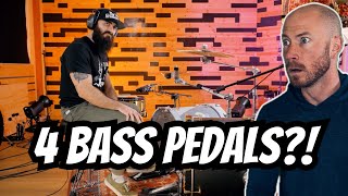 Drummer Reacts To - El Estepario Siberiano BASSDRUM SPEED RECORD - PLAYING 4 PEDALS AT ONCE 400 BPMS