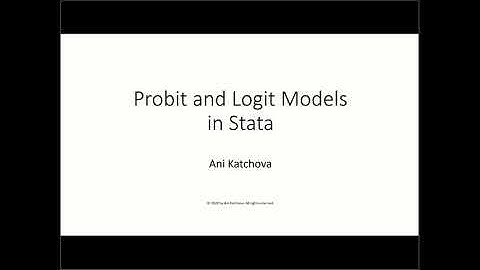 Probit and Logit Models in Stata