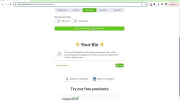 Free AI Bio Generator for X Twitter & Linkedin