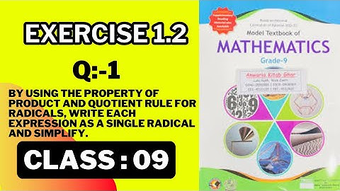 Class 9 Maths Chapter 1 Exercise 1.2 Question 1 | Federal Board New Book | National Book Foundation