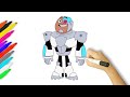 How to draw cyborg  teen titans go