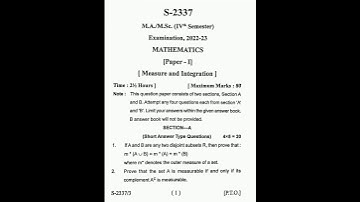 Sdsuv Msc.4th sem Measure & Integration 2023 Question paper#playlist link is in comment box 👉