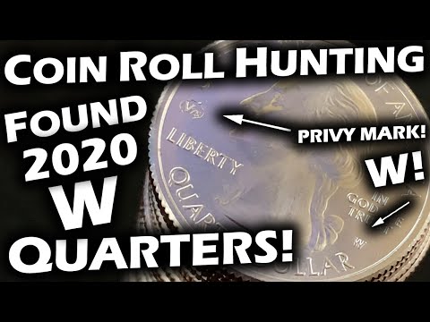 FOUND LOTS OF 2020 W QUARTERS WHILE COIN ROLL HUNTING! New West Point Quarters With V75 Privy Mark!