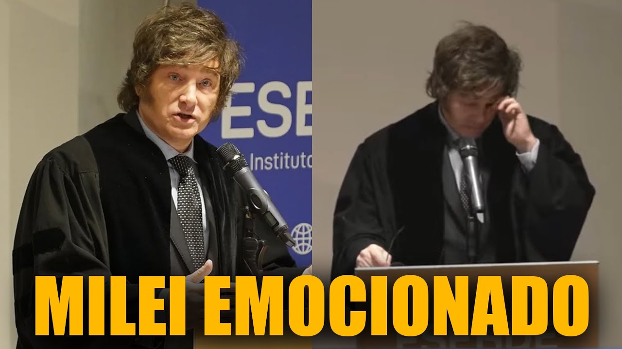 Milei MUY EMOCIONADO por recibir el Doctorado da una conferencia magistral sobre economía