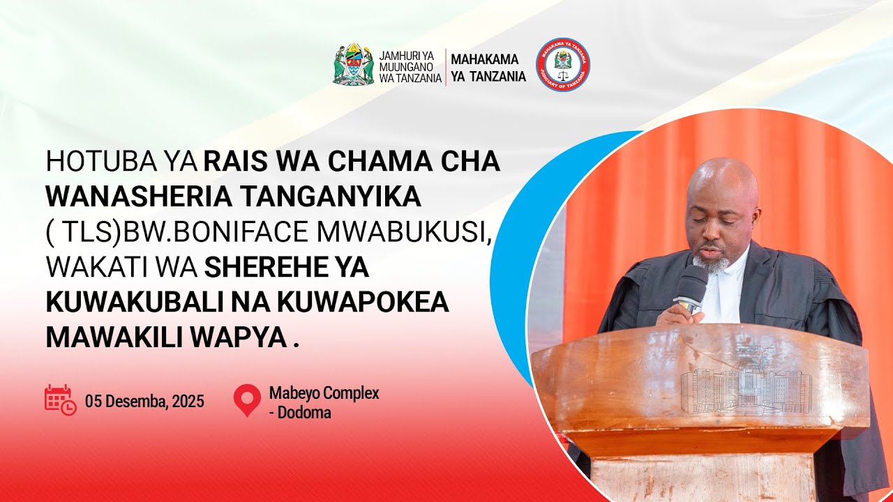 HOTUBA YA  BW. MWABUKUSI WAKATI WA SHEREHE YA KUWAKUBALI NA KUWAPOKEA MAWAKILI WAPYA