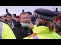 Lorry drivers clash with police over Dover backlog