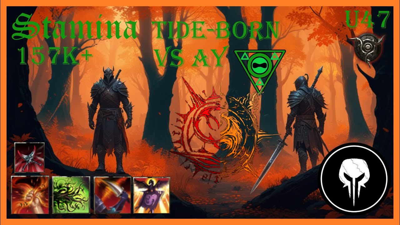 ESO AY VS. Tide-Born Stamina Ardent Flame 157k+ DPS Parse Build, Update 47, PS 5 EU
