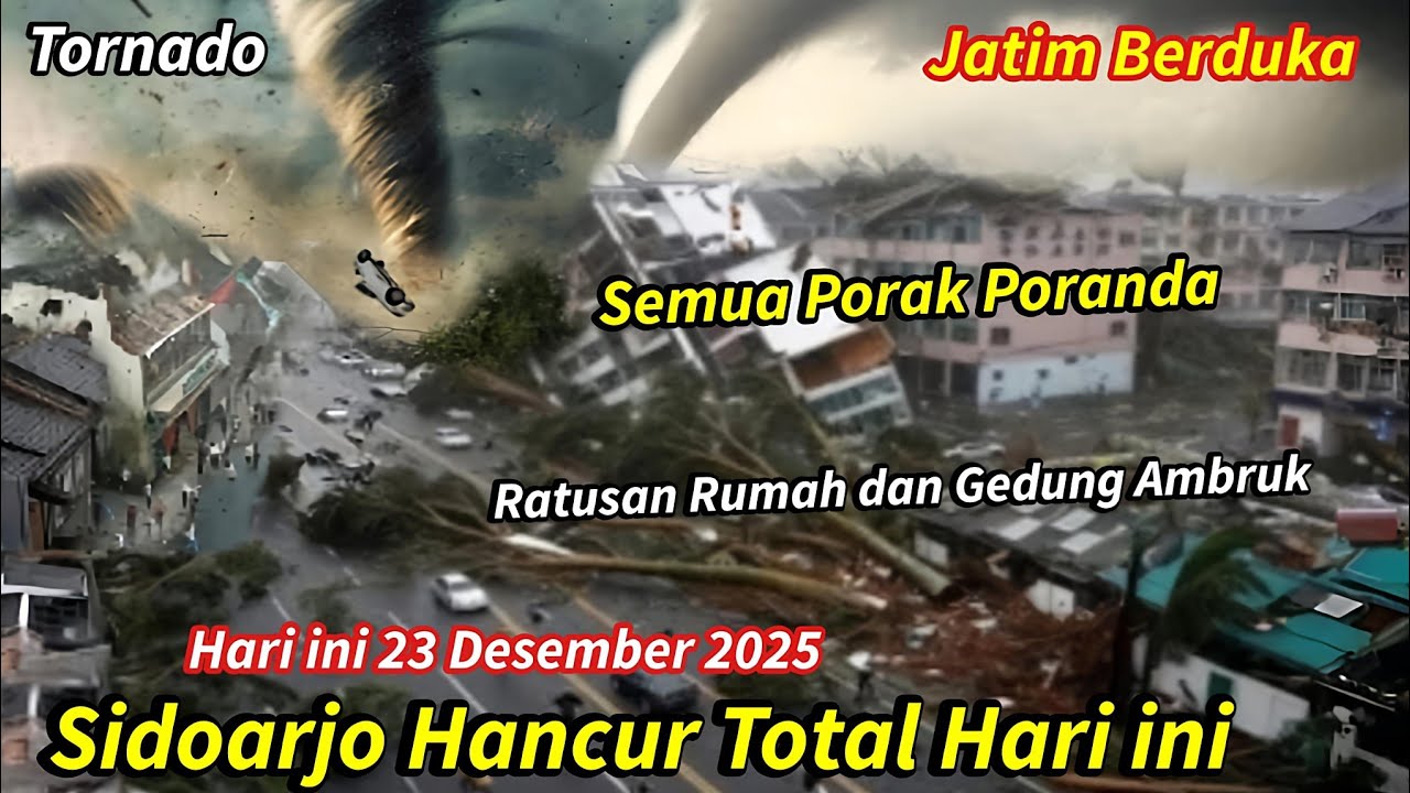 SIDOARJO HANCUR TOTAL || TORNADO DAHSYAT 250KM PERJAM DI SIDOARJO HARI INI - 23 DESEMBER 2025