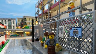 Scaffolding and excavation work on the construction site - LEGO® and Bricks - (Stadt Baustein)