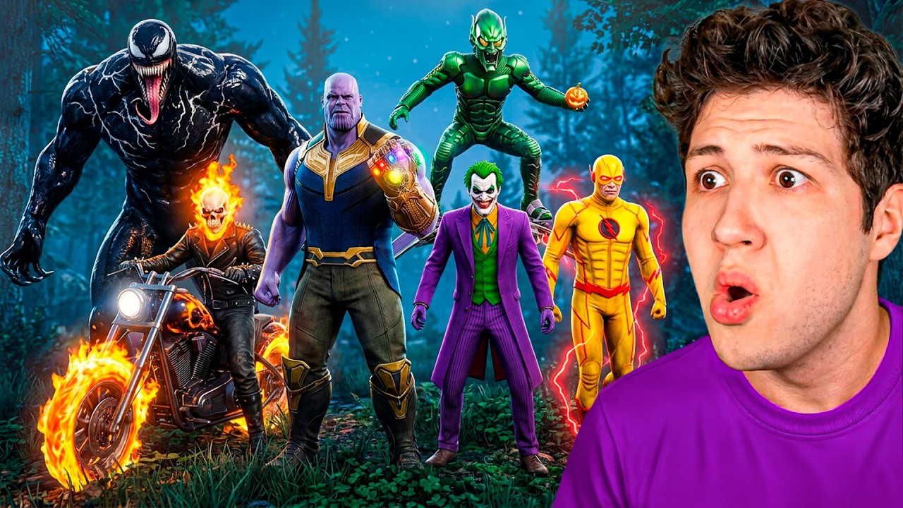 Jugando con TODOS los SUPERVILLANOS en GTA 5! 🕷️💪 (Película)