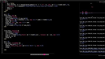 sonic pi, generative music, 放置配信, 二時
