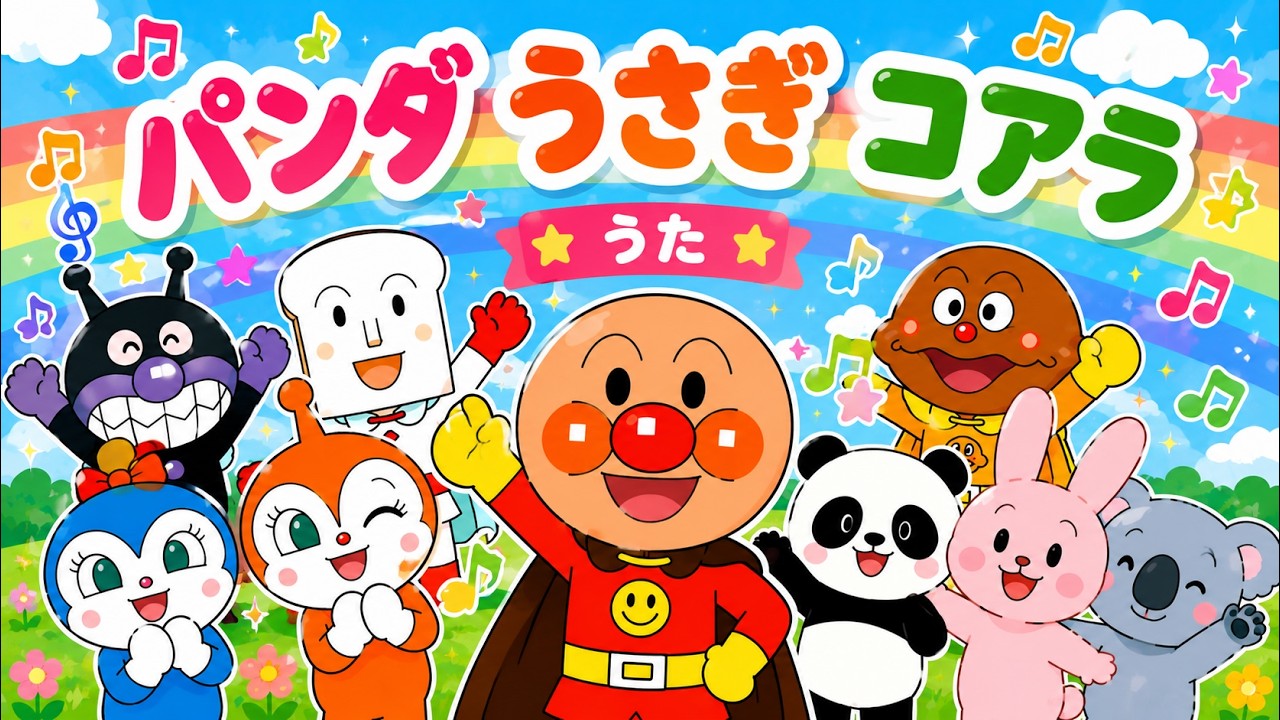 Panda, Rabbit, Koala] Let's Sing Together with Anpanman and