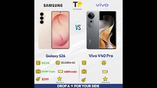 Galaxy S26 vs Vivo V40 Pro – Flagship vs Mid-Range!