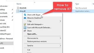 How to Remove Share With Skype from right click context menu