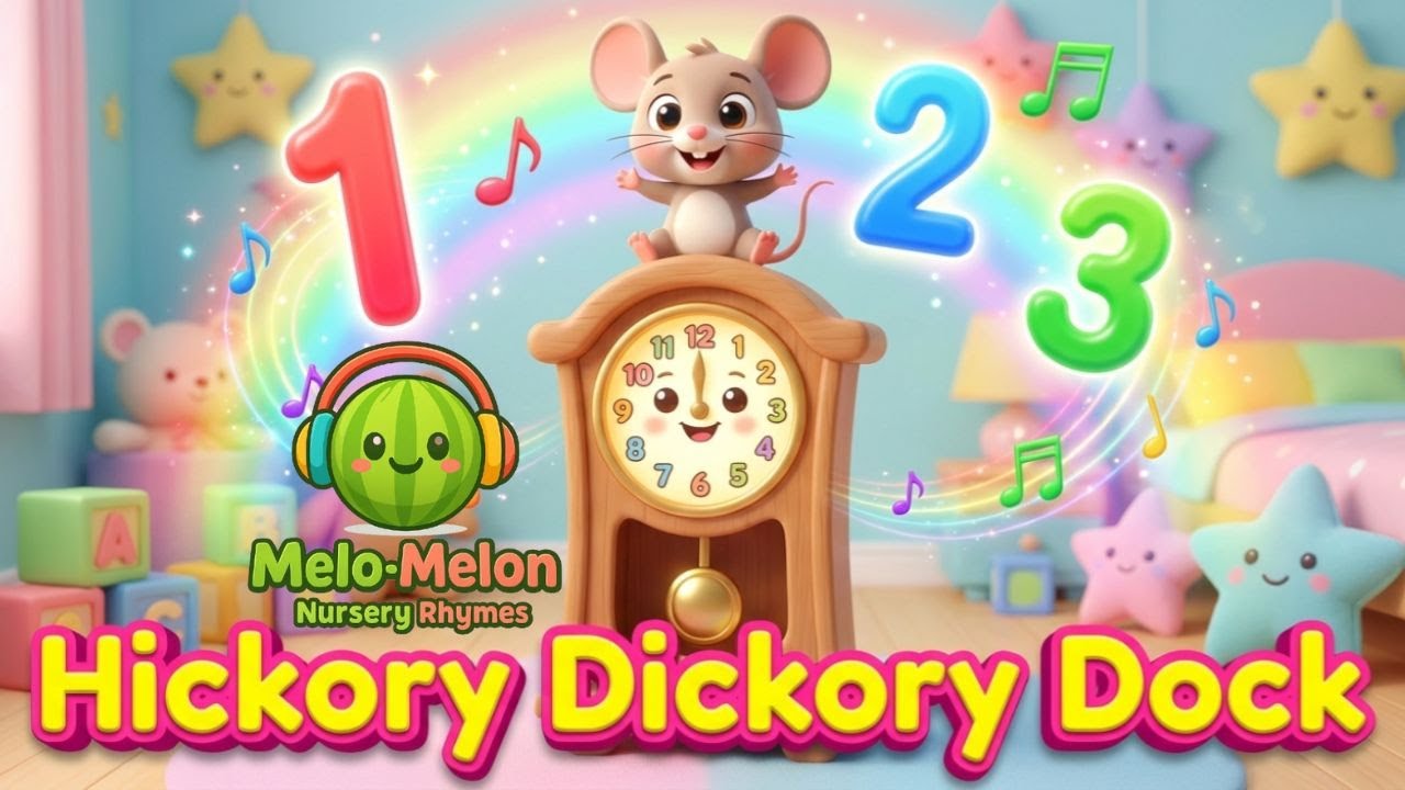 Hickory Dickory Dock | Nursery Rhyme for Kids | 3D Cartoon Animation