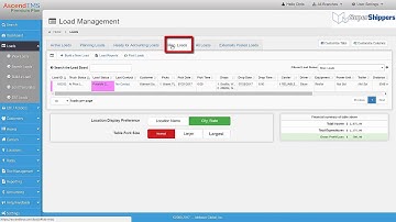 AscendTMS - Load Management Tabs