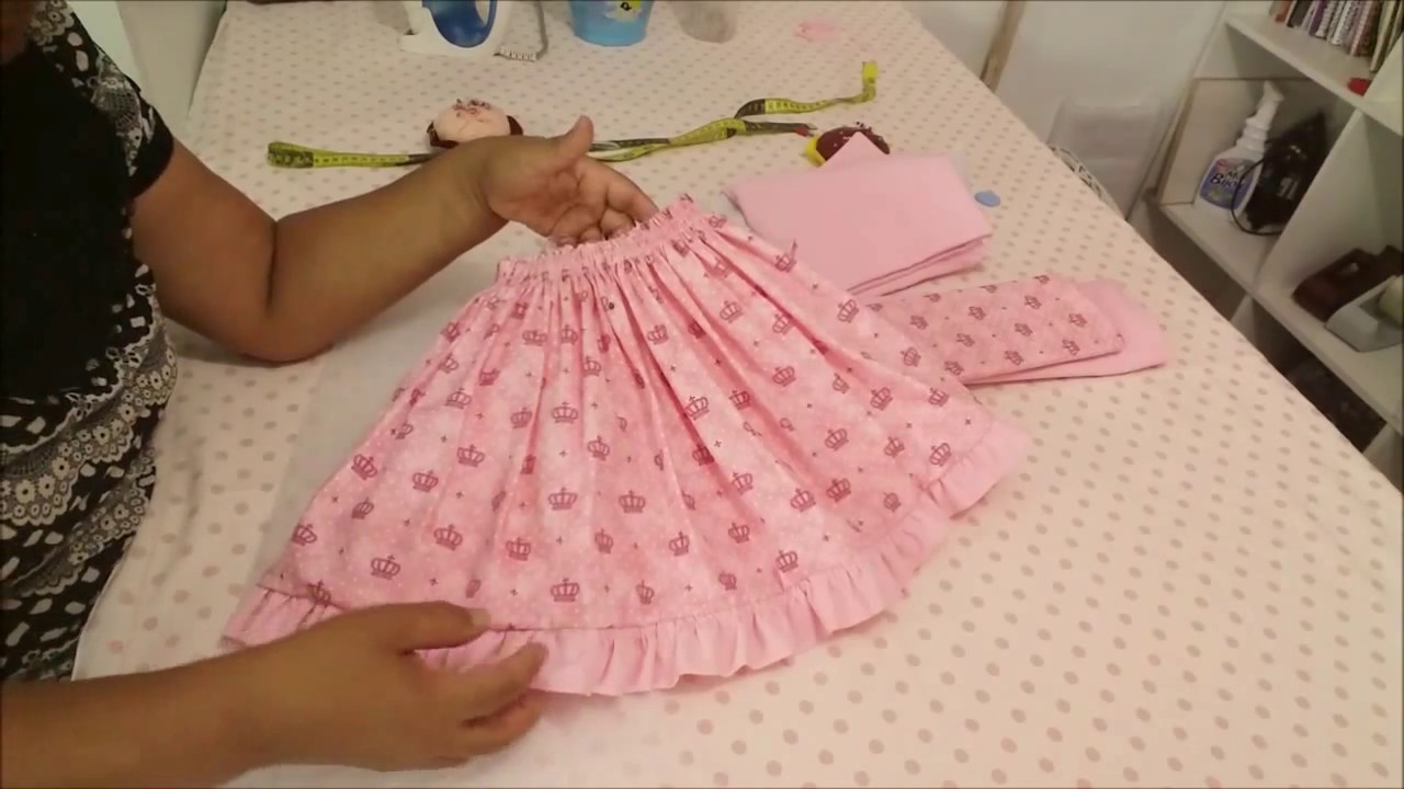 vestido de festa infantil tricoline