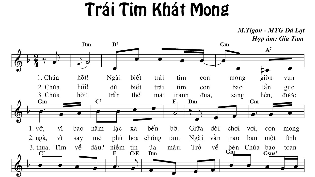 Trái Tim Khát Mong | Sr. M. Tigon | Music PDF