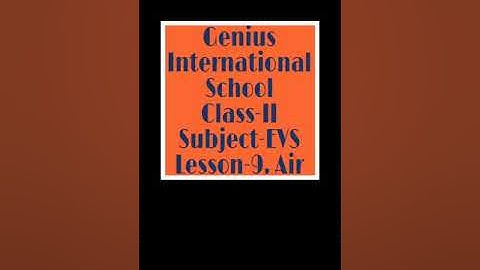EVS-CLASS-II, Lesson-9. Air