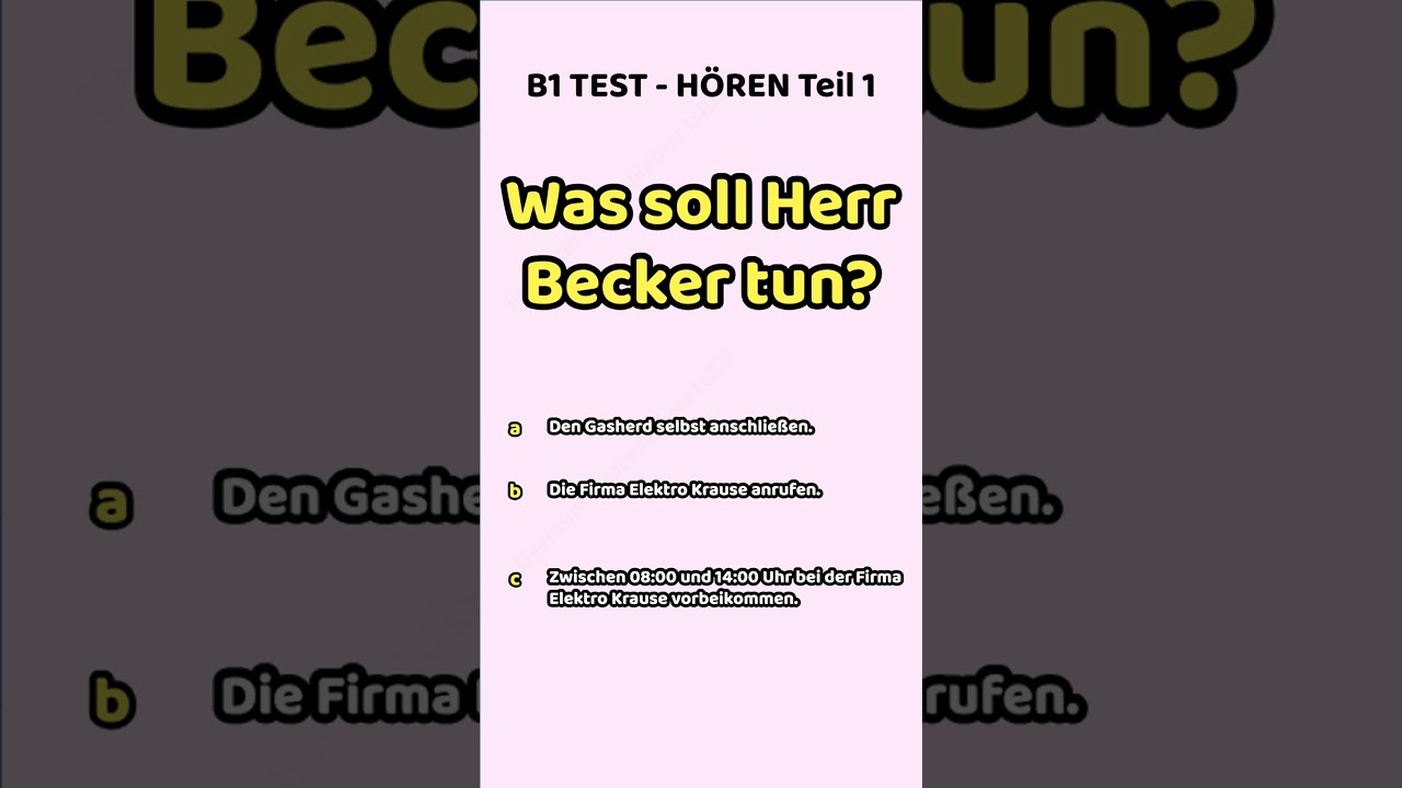 Was soll Herr Becker machen? B1 Prüfung Hören - 
