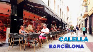 CALELLA in Summer | Shopping Street Tour | AUGUST 2023 BARCELONA 4K