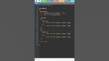 c program to find largest of three numbers using nested if #short